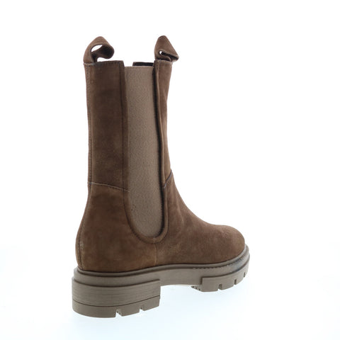 Miz Mooz Block M79203 Womens Brown Suede Slip On Chelsea Boots