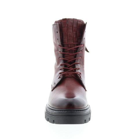 Miz Mooz Brody M79215 Womens Brown Leather Lace Up Casual Dress Boots