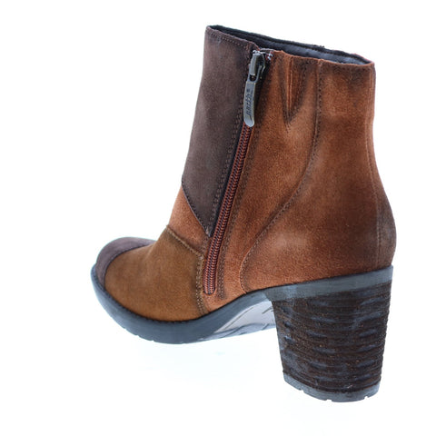 Earth Malta Multi Short Womens Brown Suede Zipper Ankle & Booties Boots