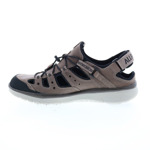 Allrounder by Mephisto Maroon Mens Brown Leather Slip On Sport Sandals Shoes