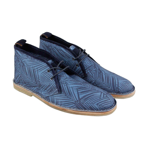 Michael Bastian Stitchout Mens Blue Canvas Casual Dress Lace Up Chukkas Shoes