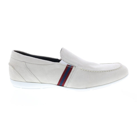 Bruno Magli Balestra MB2BALG1 Mens White Suede Loafers & Slip Ons Casual Shoes