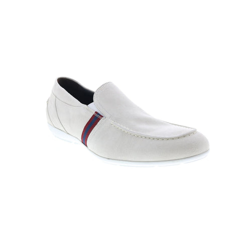 Bruno Magli Balestra MB2BALG1 Mens White Suede Loafers & Slip Ons Casual Shoes