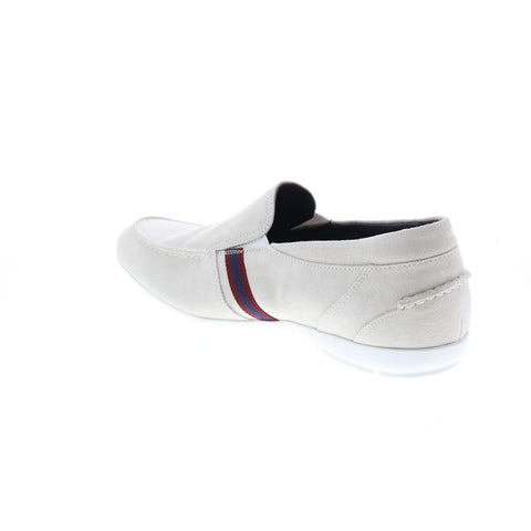 Bruno Magli Balestra MB2BALG1 Mens White Suede Loafers & Slip Ons Casual Shoes