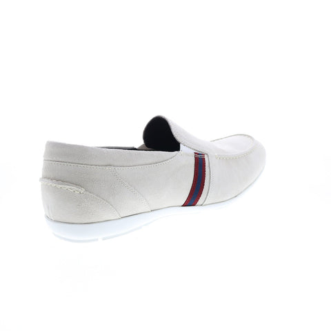 Bruno Magli Balestra MB2BALG1 Mens White Suede Loafers & Slip Ons Casual Shoes