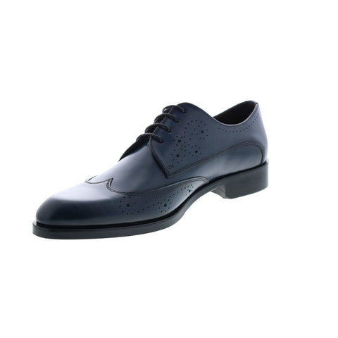 Bruno Magli Drio MB2DRON0 Mens Blue Leather Oxfords Wingtip & Brogue Shoes