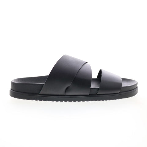 Bruno Magli Sicily MB2SICA6 Mens Black Leather Slip On Slides Sandals Shoes