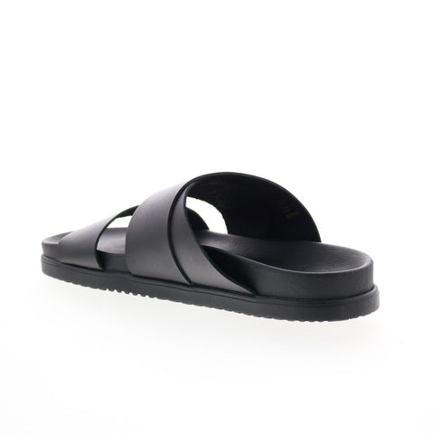 Bruno Magli Sicily MB2SICA6 Mens Black Leather Slip On Slides Sandals Shoes