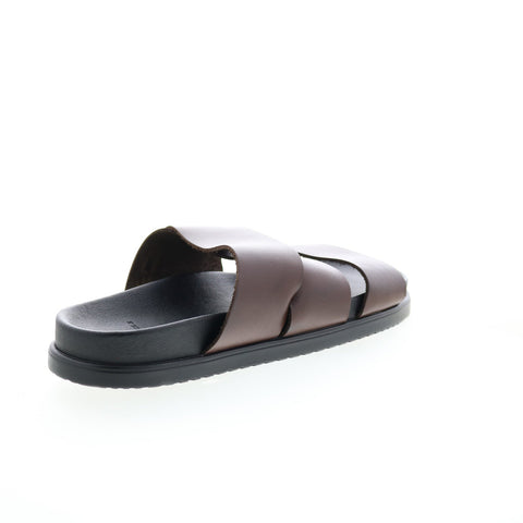 Bruno Magli Sicily MB2SICC6 Mens Brown Leather Slip On Slides Sandals Shoes
