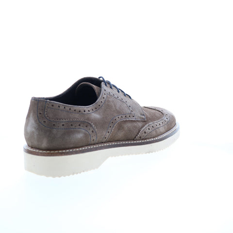 Bruno Magli Silvio MB2SILO1 Mens Gray Suede Oxfords Wingtip & Brogue Shoes