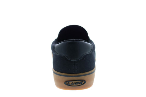 Lugz Bandit MBANDIC-0075 Mens Black Canvas Slip On Lifestyle Sneakers Shoes