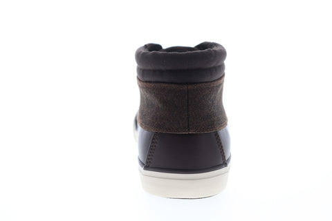 Lugz Boomer Mens Brown Leather Mid Top Lace Up Lifestyle Sneakers Shoes