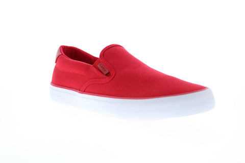 Lugz Clipper MCLIPRC-637 Mens Red Canvas Slip On Lifestyle Sneakers Shoes