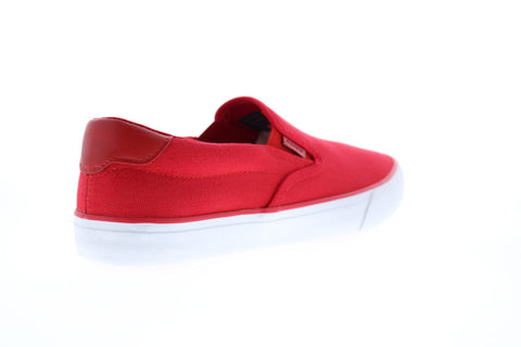 Lugz Clipper MCLIPRC-637 Mens Red Canvas Slip On Lifestyle Sneakers Shoes