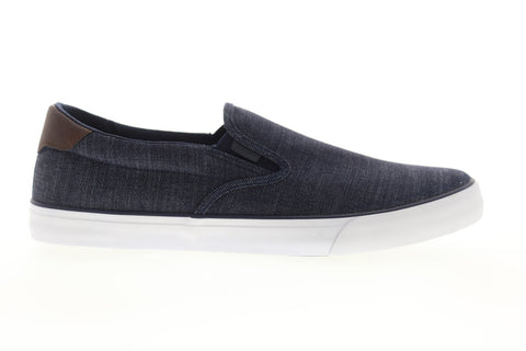 Lugz Clipper Mens Blue Canvas Low Top Slip On Lifestyle Sneakers Shoes