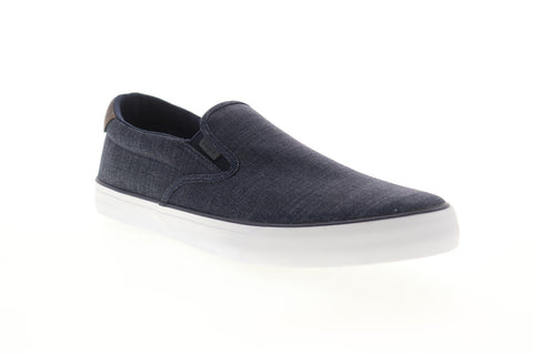 Lugz Clipper Mens Blue Canvas Low Top Slip On Lifestyle Sneakers Shoes