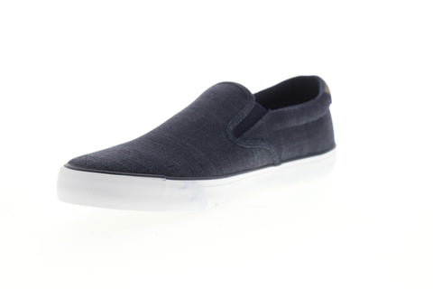 Lugz Clipper Mens Blue Canvas Low Top Slip On Lifestyle Sneakers Shoes