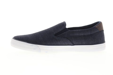 Lugz Clipper Mens Blue Canvas Low Top Slip On Lifestyle Sneakers Shoes