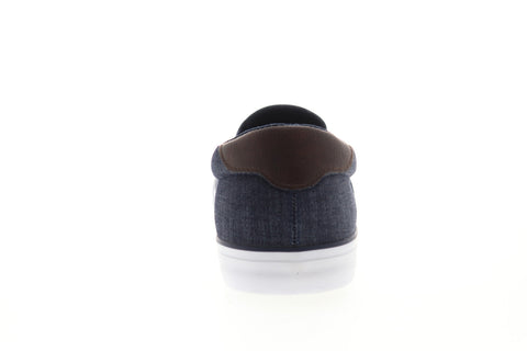 Lugz Clipper Mens Blue Canvas Low Top Slip On Lifestyle Sneakers Shoes