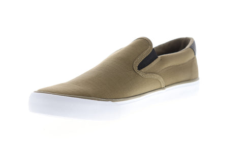 Lugz Clipper Mens Brown Canvas Low Top Slip On Lifestyle Sneakers Shoes