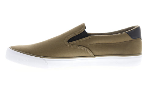 Lugz Clipper Mens Brown Canvas Low Top Slip On Lifestyle Sneakers Shoes
