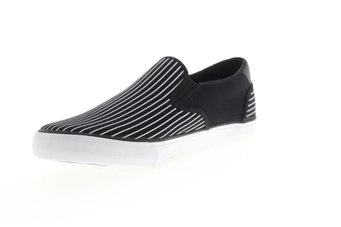 Lugz Clipper DLX Mens Black Canvas Low Top Slip On Lifestyle Sneakers Shoes
