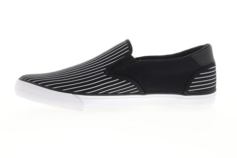 Lugz Clipper DLX Mens Black Canvas Low Top Slip On Lifestyle Sneakers Shoes