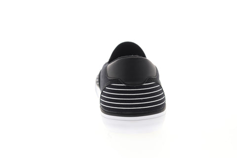 Lugz Clipper DLX Mens Black Canvas Low Top Slip On Lifestyle Sneakers Shoes