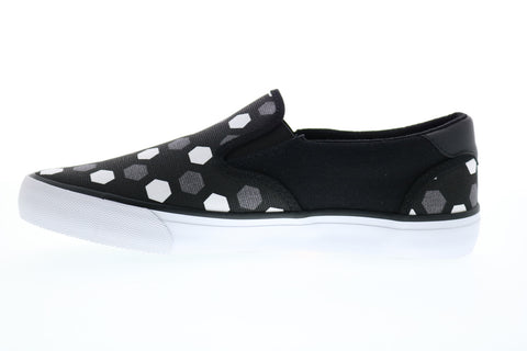 Lugz Clipper DLX Mens Black Canvas Slip On Lifestyle Sneakers Shoes