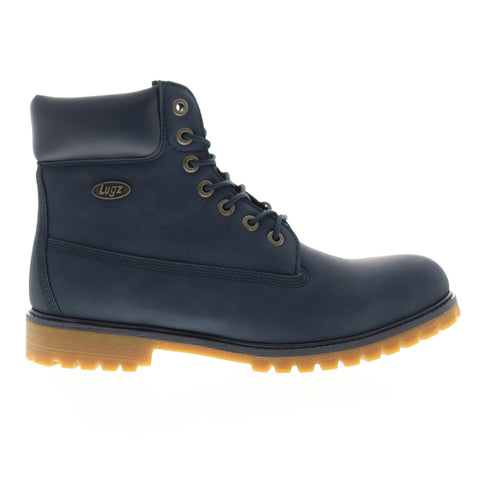 Lugz Convoy MCNVYV-4320 Mens Blue Leather High Top Lace Up Casual Dress Boots