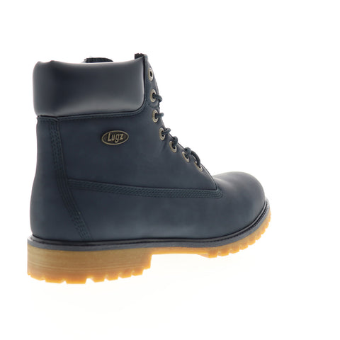 Lugz Convoy MCNVYV-4320 Mens Blue Leather High Top Lace Up Casual Dress Boots
