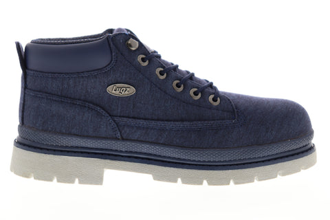 Lugz Drifter Denim MDRIDC-4125 Mens Blue Canvas Mid Top Lace Up Chukkas Boots