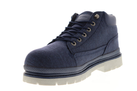 Lugz Drifter Denim MDRIDC-4125 Mens Blue Canvas Mid Top Lace Up Chukkas Boots