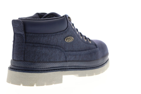 Lugz Drifter Denim MDRIDC-4125 Mens Blue Canvas Mid Top Lace Up Chukkas Boots