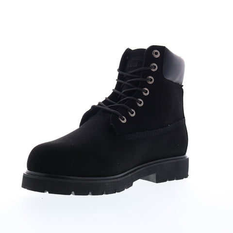 Lugz Drifter 6 Steel Toe Mens Black Canvas Lace Up Casual Dress Boots