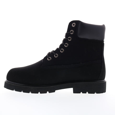 Lugz Drifter 6 Steel Toe Mens Black Canvas Lace Up Casual Dress Boots