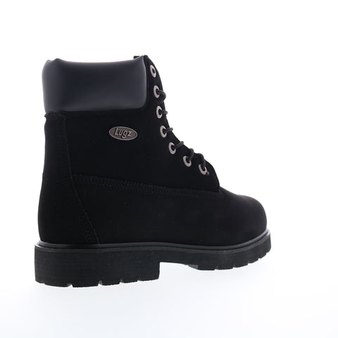 Lugz Drifter 6 Steel Toe Mens Black Canvas Lace Up Casual Dress Boots
