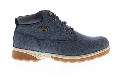 Lugz Drifter Zeo Mid Denim Mens Blue Canvas Lace Up Ankle Boots