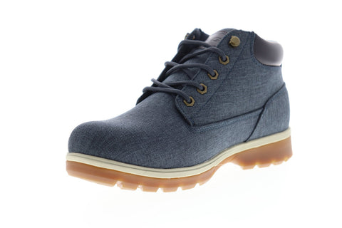 Lugz Drifter Zeo Mid Denim Mens Blue Canvas Lace Up Ankle Boots