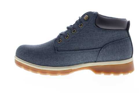 Lugz Drifter Zeo Mid Denim Mens Blue Canvas Lace Up Ankle Boots