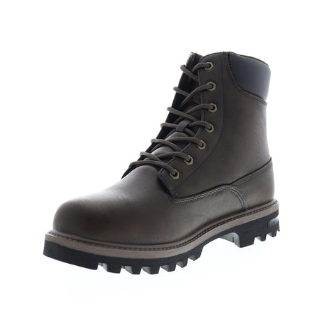 Lugz Empire HI WR MEMPHV-2115 Mens Brown Leather Lace Up Casual Dress Boots