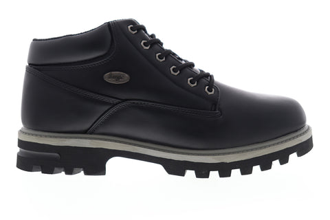Lugz Empire WR MEMPV-069 Mens Black Leather Mid Top Lace Up Casual Dress Boots