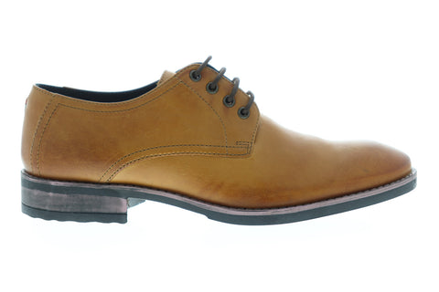 Frank Wright Elm MFW383 Mens Tan Brown Leather Lace Up Plain Toe Oxfords Shoes