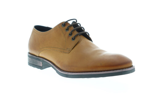 Frank Wright Elm MFW383 Mens Tan Brown Leather Lace Up Plain Toe Oxfords Shoes