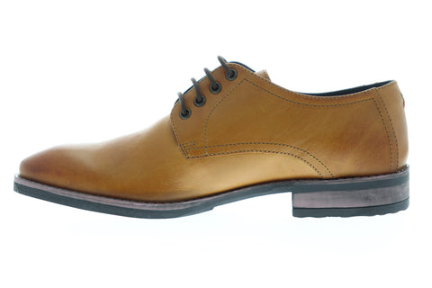 Frank Wright Elm MFW383 Mens Tan Brown Leather Lace Up Plain Toe Oxfords Shoes