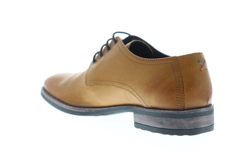 Frank Wright Elm MFW383 Mens Tan Brown Leather Lace Up Plain Toe Oxfords Shoes