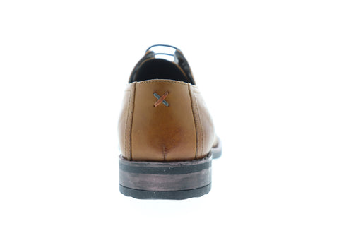 Frank Wright Elm MFW383 Mens Tan Brown Leather Lace Up Plain Toe Oxfords Shoes