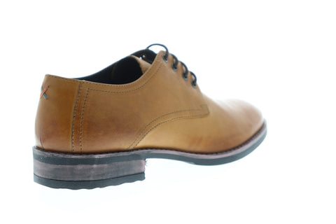 Frank Wright Elm MFW383 Mens Tan Brown Leather Lace Up Plain Toe Oxfords Shoes