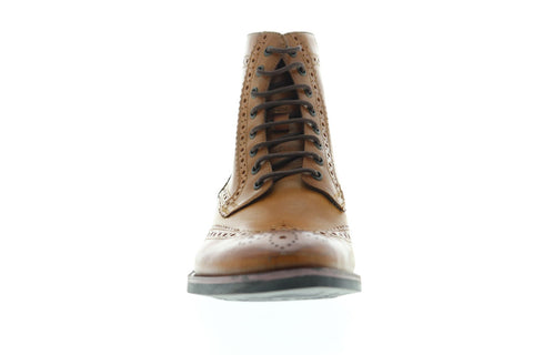 Frank Wright Cypress Mens Leather Tan Casual Dress Lace Up Boots Shoes