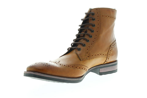 Frank Wright Cypress Mens Leather Tan Casual Dress Lace Up Boots Shoes